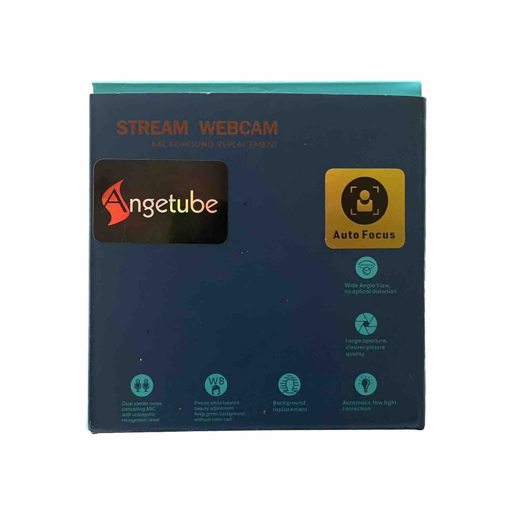 Angetube Stream Webcam Background Replacement W/Low Light Correction & 2.4Ghz