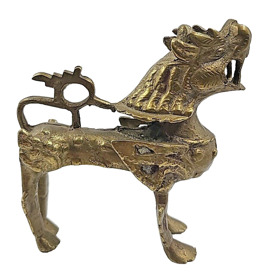 Brass Dragon Guardian Sculpture