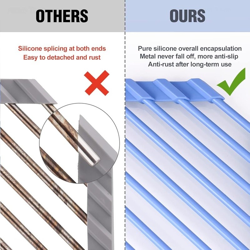 Triangular Roll-Up Dish Drying Rack Space Saving Kitchen Organizer Heat Safe New