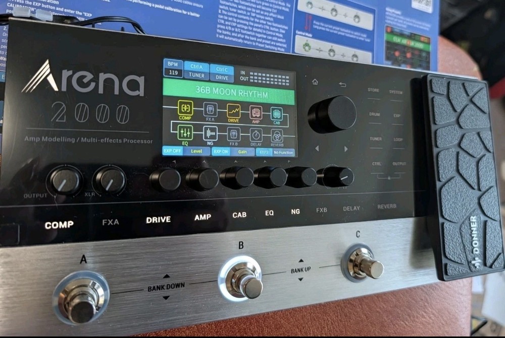 Donner Arena 2000 Multi-Effect Processor Guitar Pedal with Bluetooth