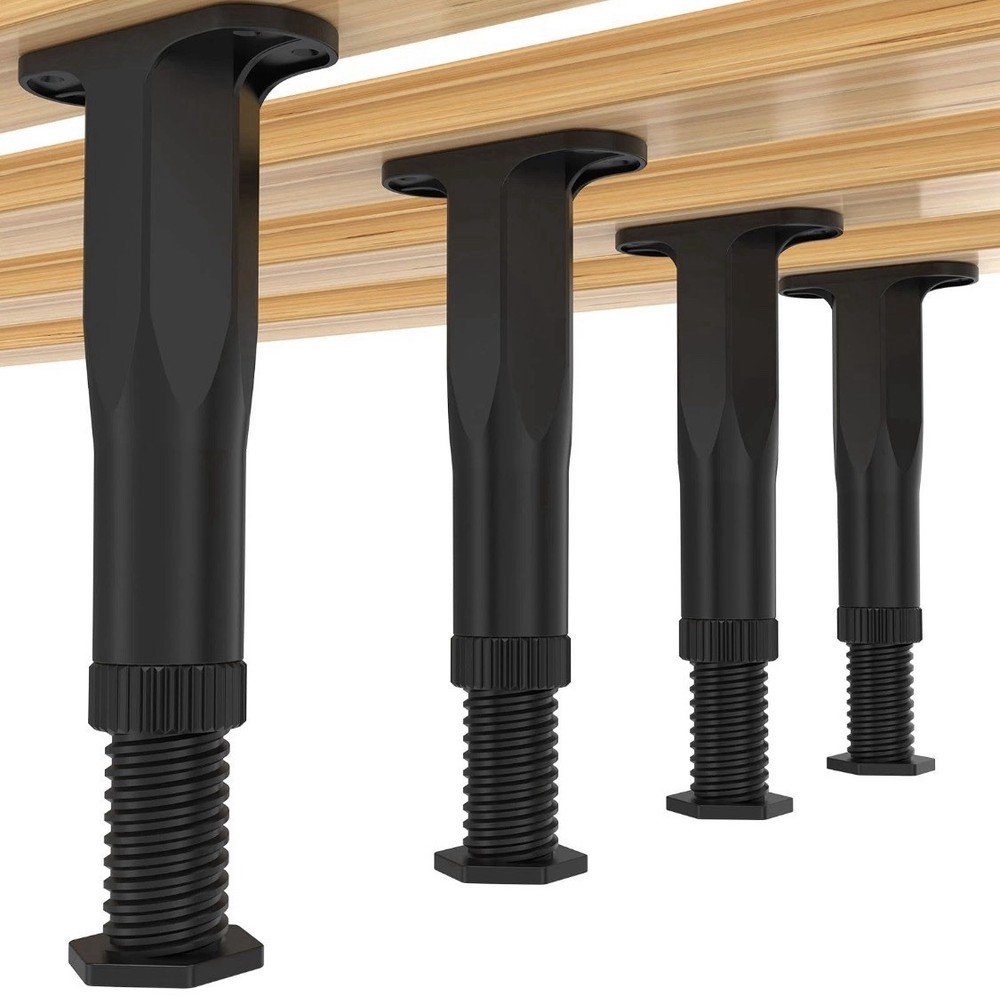 4 Pack Adjustable Support Leg Replacement for Bed Frame Wood Slats