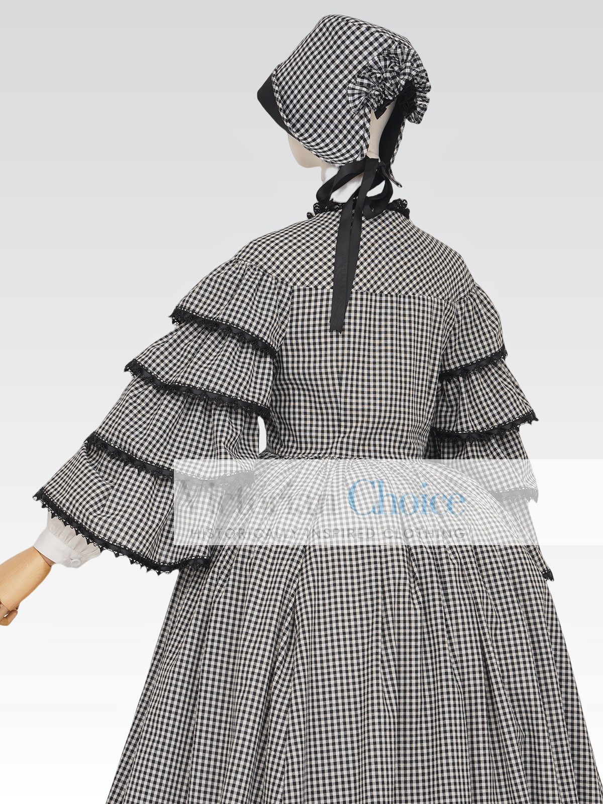 Victorian Dickens Plaid Dress Civil War 1850s 1860s Frontier Women Theater 260