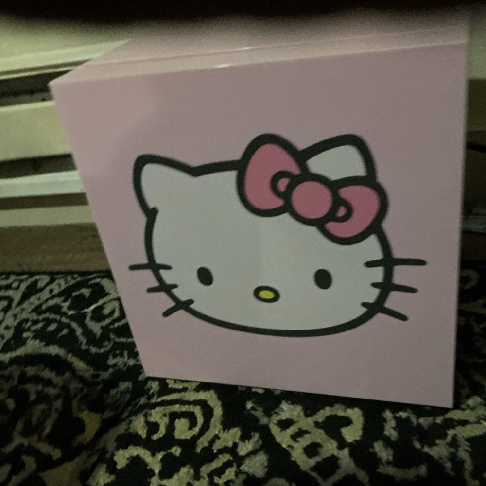 Hello Kitty Pink Mini Fridge Tabletop Gloss Finish Quiet Manual Defrost Compact