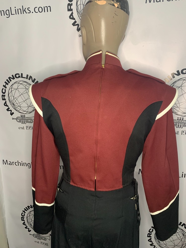 Maroon, White & Black Marching Band Jacket Size 36 Regular - Authentic