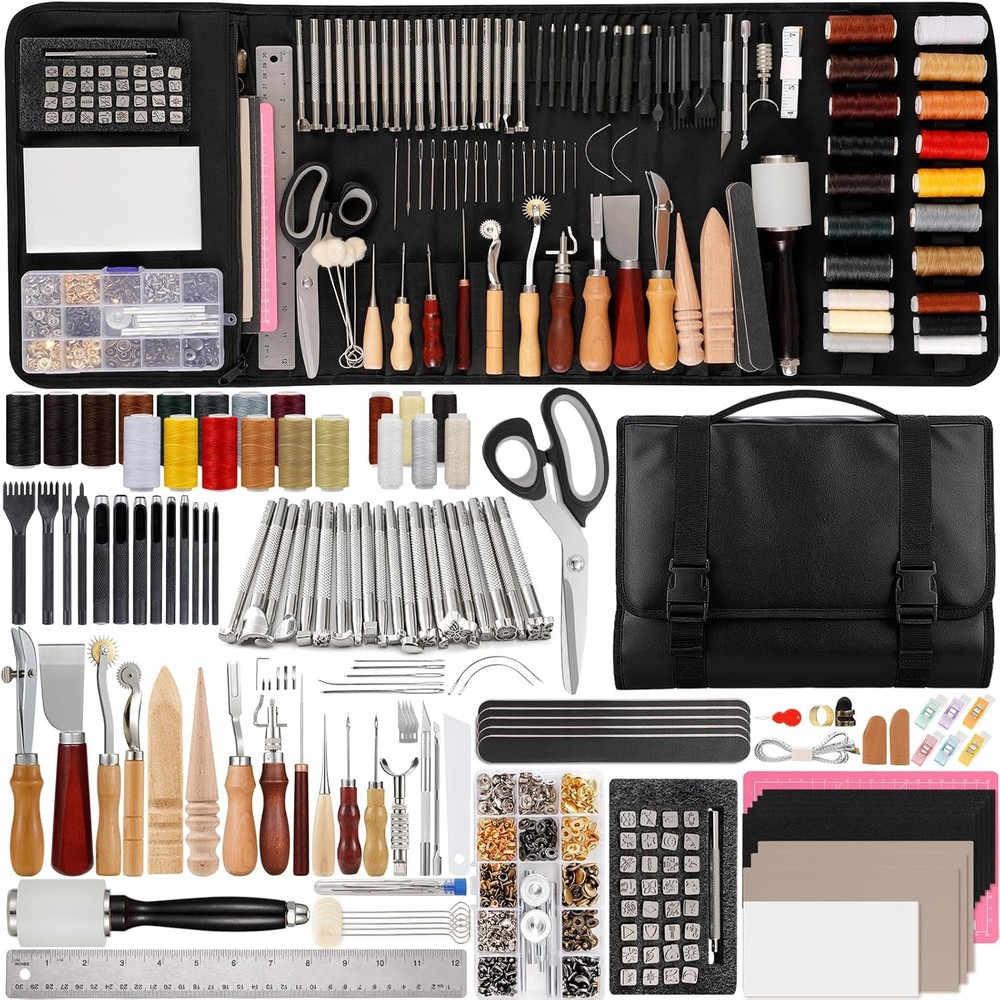 Nicpro 160-piece upgraded leather tool kit