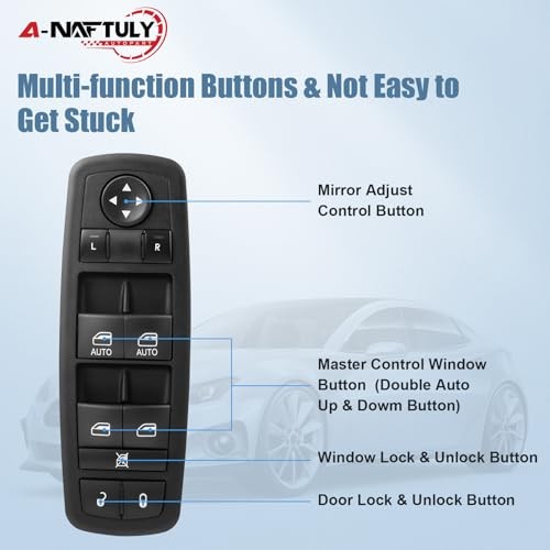 Power Window Switch Driver Side Compatible with 2010-2011 Chrysler Town and