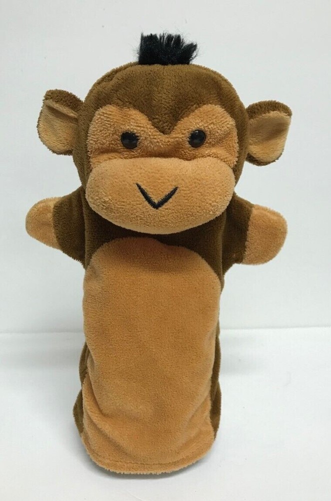 UNBRANDED MONKEY HAND PUPPET Brown Tan 9" Plush Stuffed