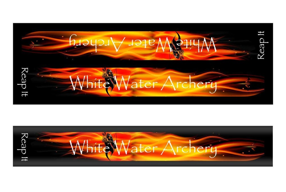 White Water Archery Grim Reaper "Reap it" Flames Black Solid Stabilizer Wrap