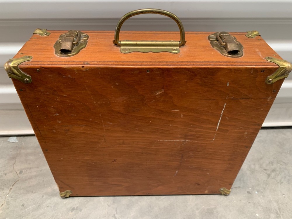 CASE MOON STONE HONE W/ ORIGINAL PLASTIC CASE & Wooden BOX