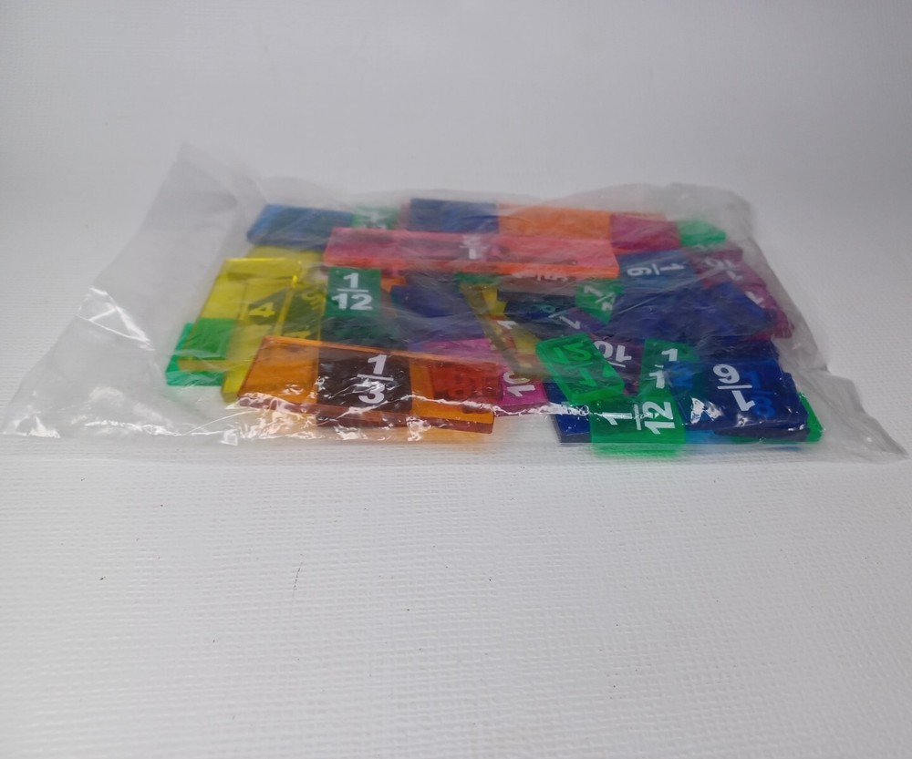Fraction Tiles Clear Multicolor Plastic Math Homeschool