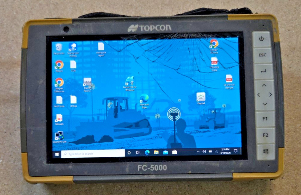 Topcon FC-5000 Data Collector with Pocket 3D - Broken Screen - 53