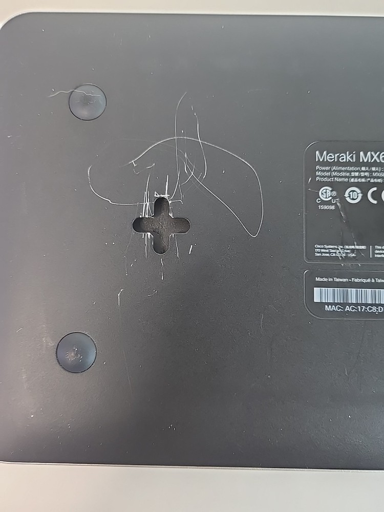 RR | Cisco Meraki MX68-HW Cloud Managed Security Appliance Firewall UNTESTED