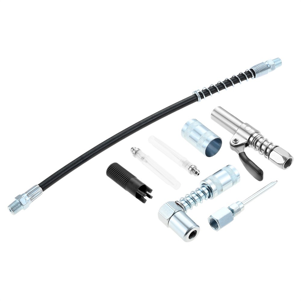 1Set Grease Accessory Kit Includes Needle Dispenser & Nozzles & Fitting Cleaner