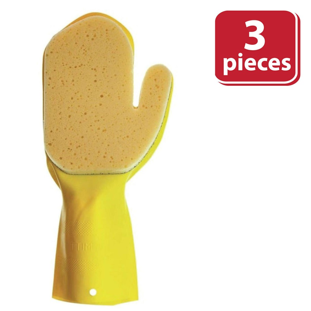 Kleen Mitt Reticulated Sponge, Changeable, Right Hand, OSFM (3 Pack)