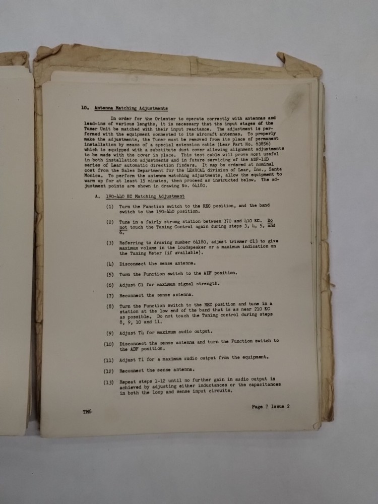 Lear Orienter Models ADF-12D3 & ADF-12D4 Installation Instructions- Original