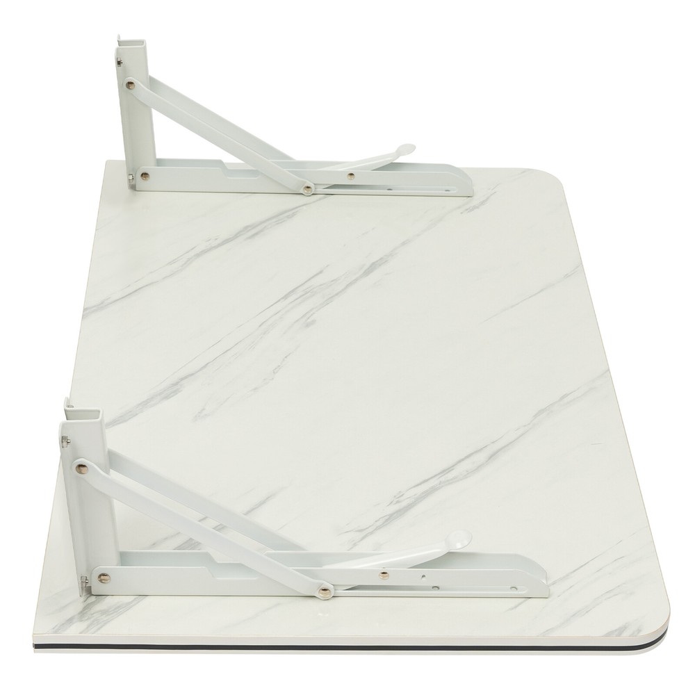 Wall Mounted Folding Table Floating Desk Drop Leaf Dining Table White 80*40cm