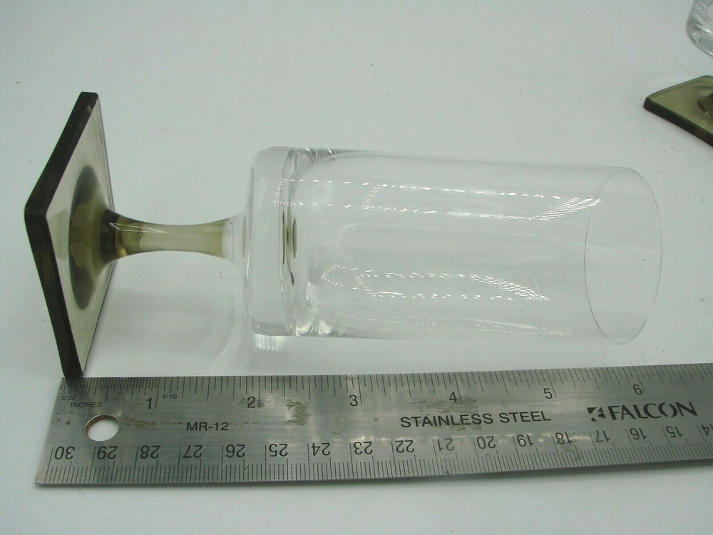 Linear Smoke Stemware by ROSENTHAL Wine Champagne Water Brandy Square Base
