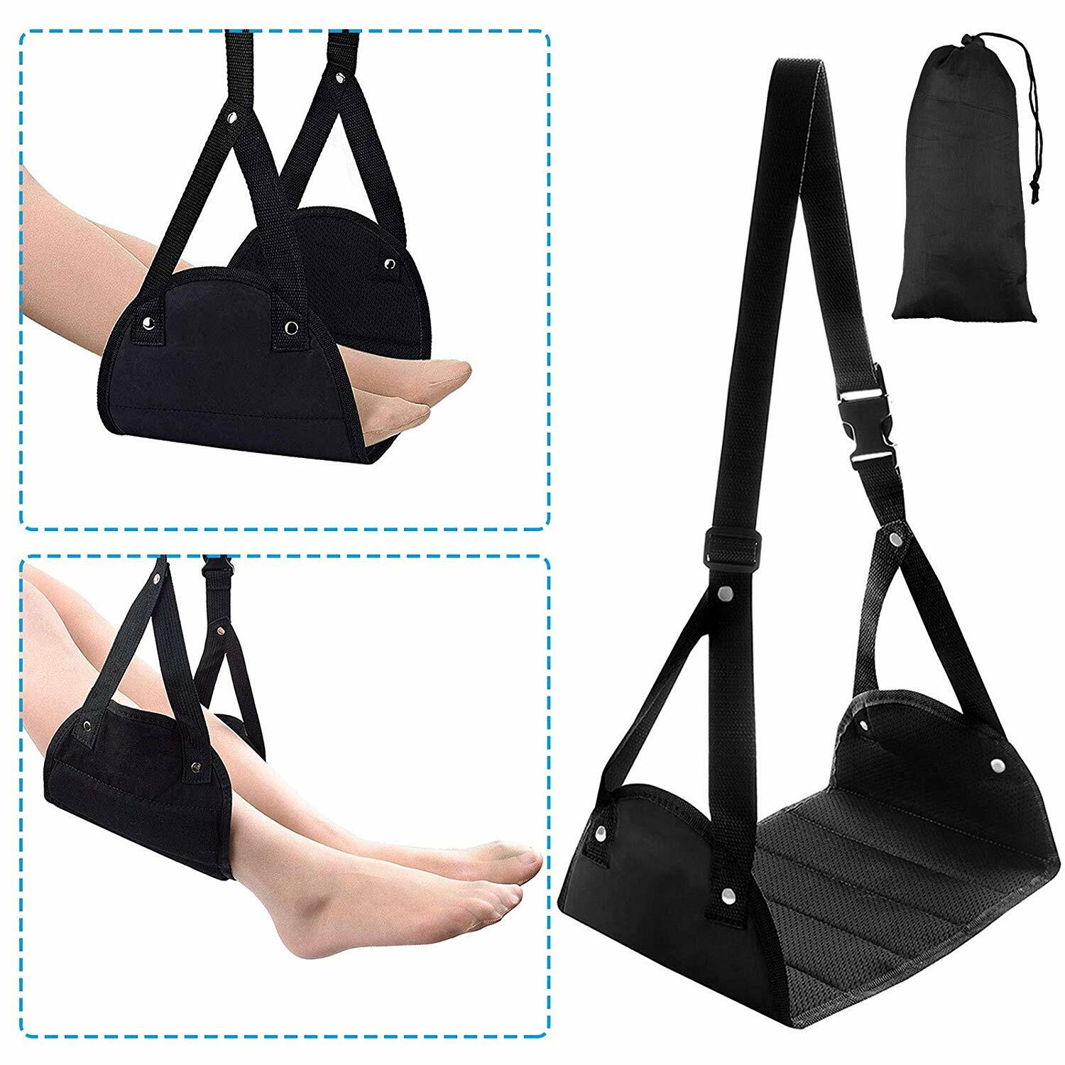 1 Pack Portable Foot Rest Relax Travel Hammock Carry Flight Leg Airplane Pad