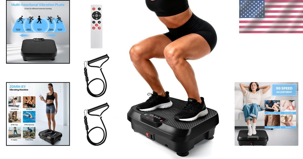 Remote-Controlled Vibration Plate - 99 Adjustable Speeds for Targeted Workouts