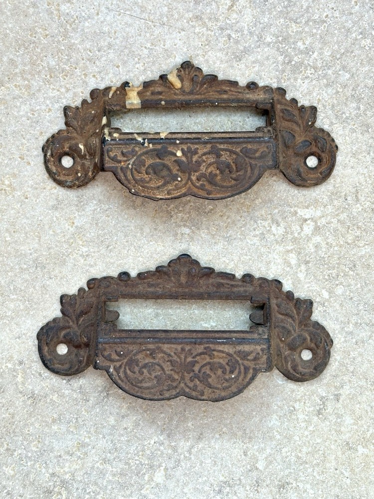 Antique Cast Iron Drawer Pulls Set of 2