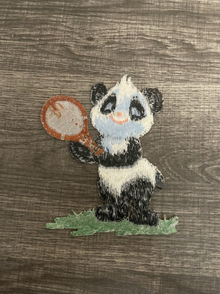 PANDA HOLDING A TENNIS RACKET PATCH