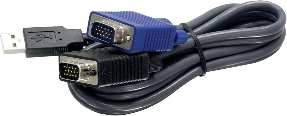 Flexible 15Ft USB VGA KVM Cable for KVM Switch Connection – NDAA Compliant