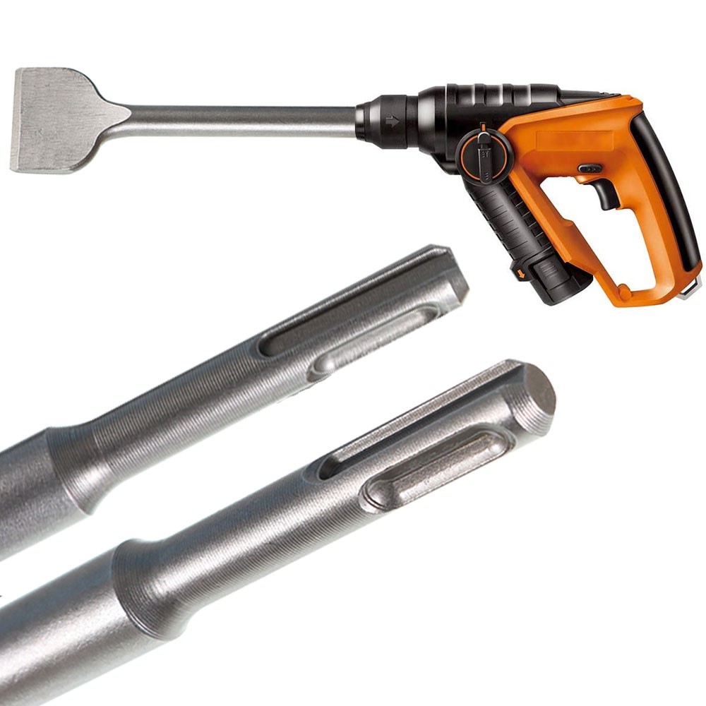 6 Piece Concrete Rotary Hammer Drilling Kit Including Point Chisel and Chisel