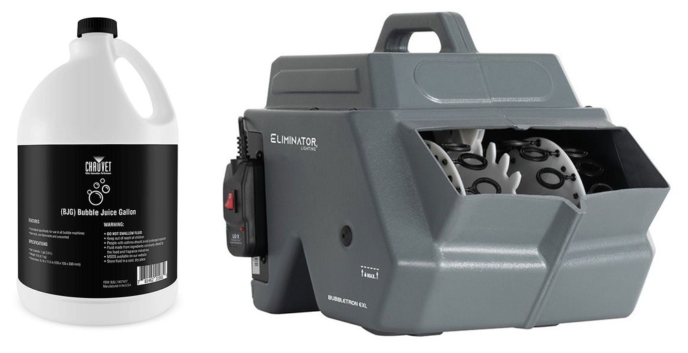 Eliminator Lighting ADJ BUBBLETRON EXL Portable Bubble Machine + Gallon Fluid