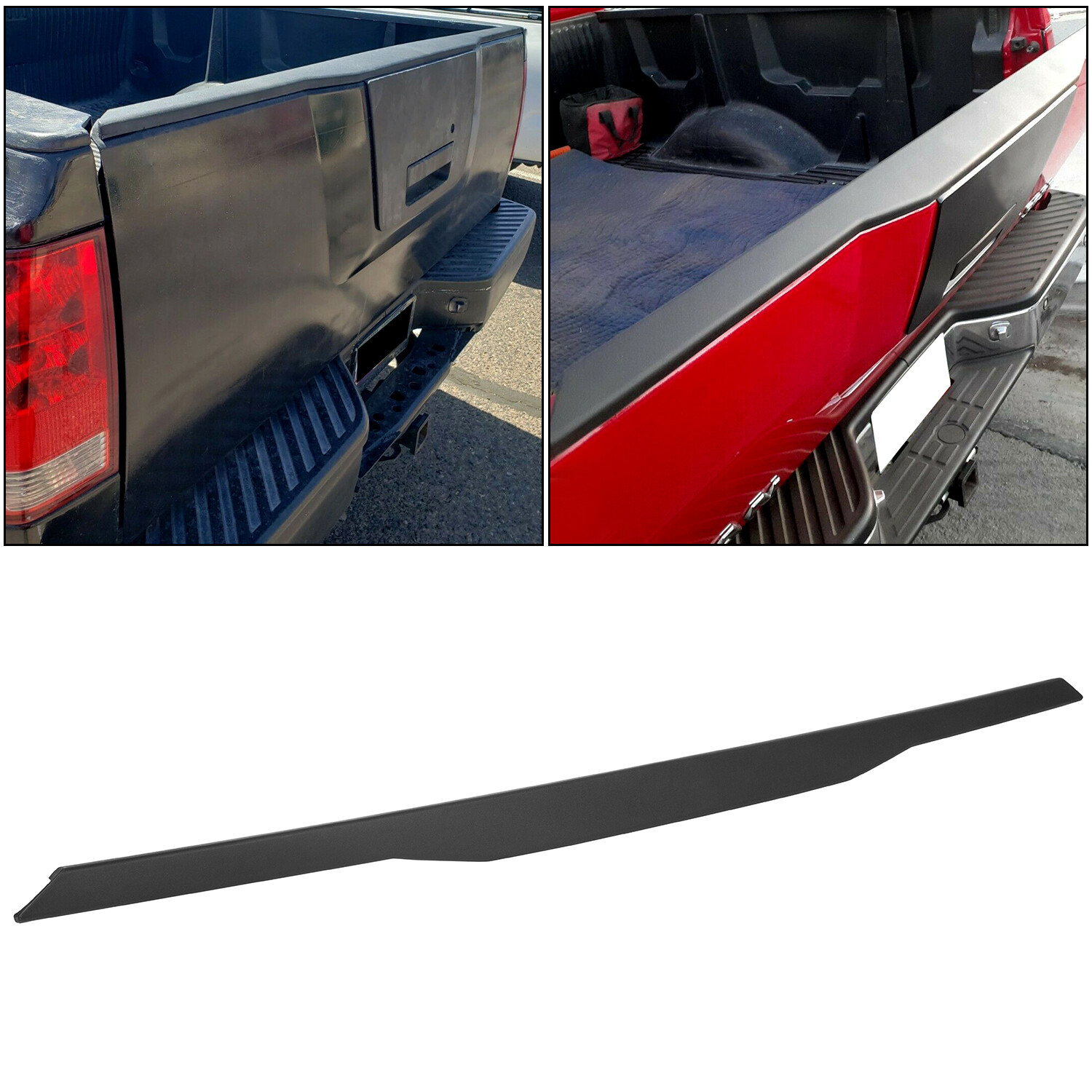 Fit 04-12 Nissan Titan Tailgate Cap Top Protector Spoiler Cover Trim Molding ABS