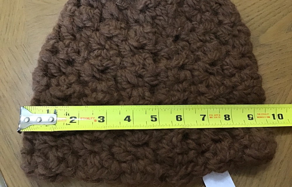 Alpaca Brown Crocheted Handmade Tasseled Hat