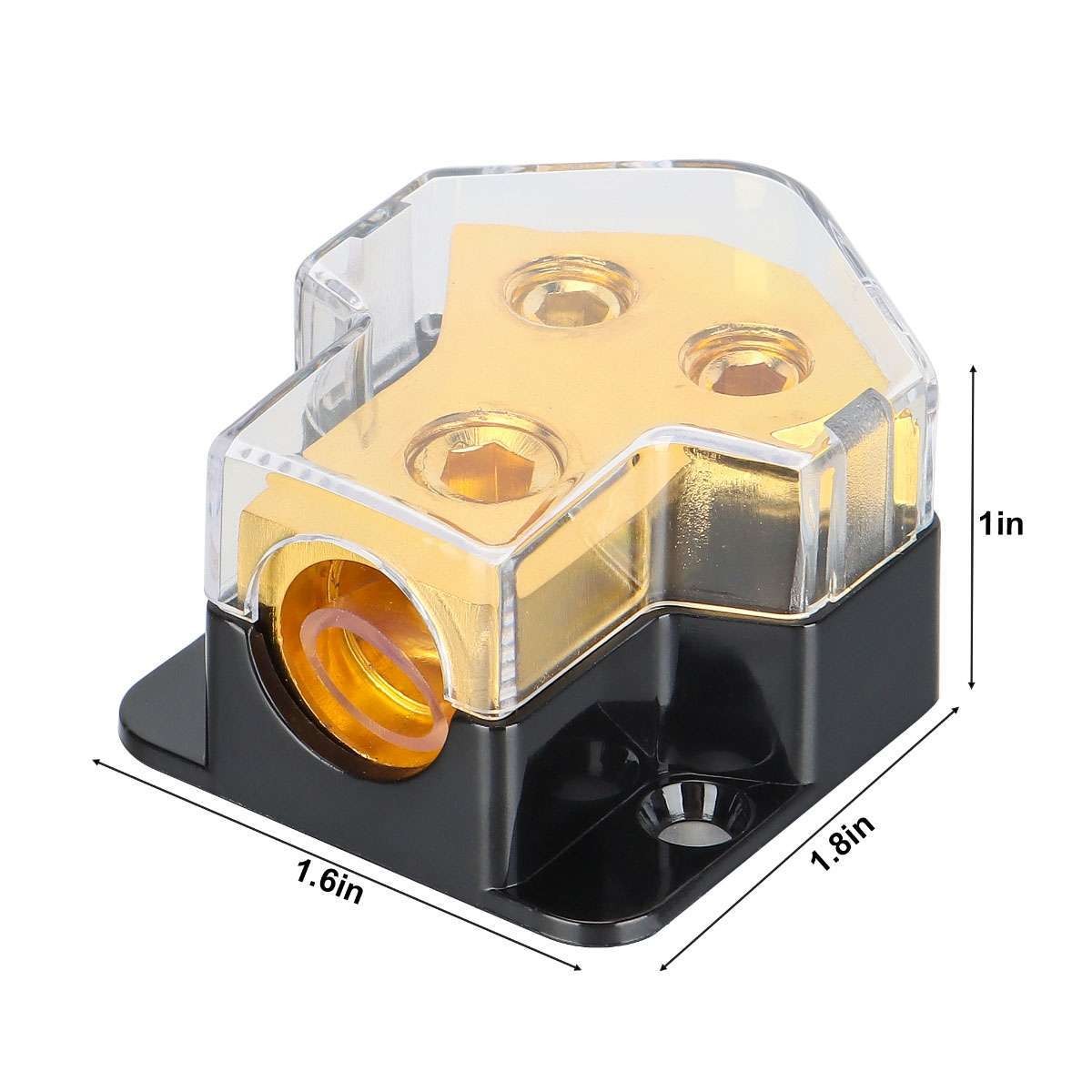 Car Audio Splitter Amp Power 0/2/4 Gauge In 4/6/8 Gauge Out Distribution Block