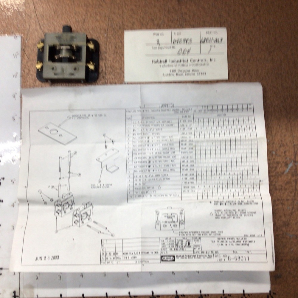 HUBBELL 68011-003 AUXILIARY RELAY