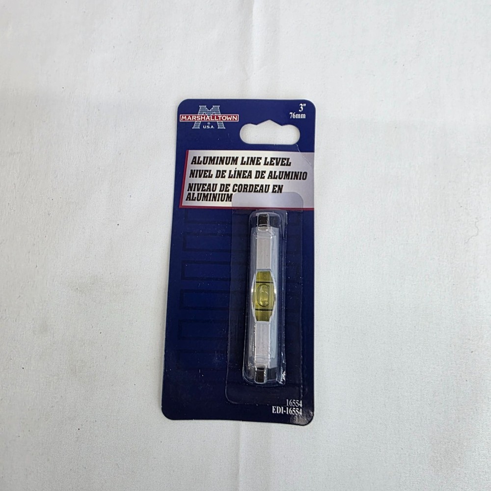 Marshalltown Aluminum Line Level 3" Rugged Frame For Construction & DIY Projects