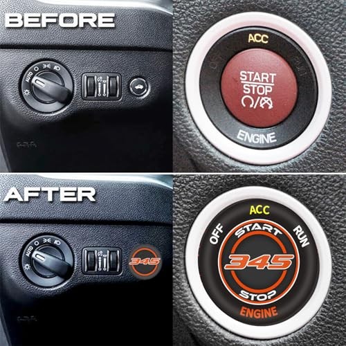 Push Start Button Cover for Dodge Challenger Charger Durango Header Orange