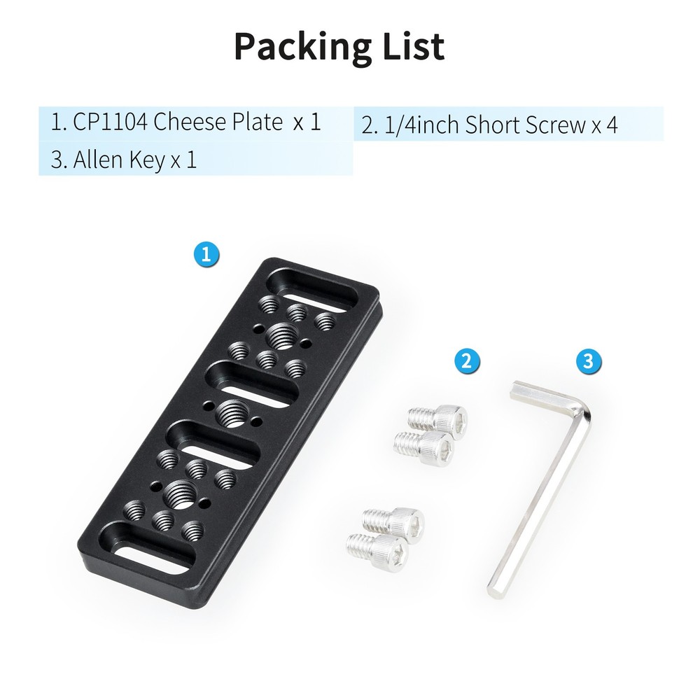 11*4CM Multi-Functional Cheese Plate Mounting Plate for Camera Cage Slider