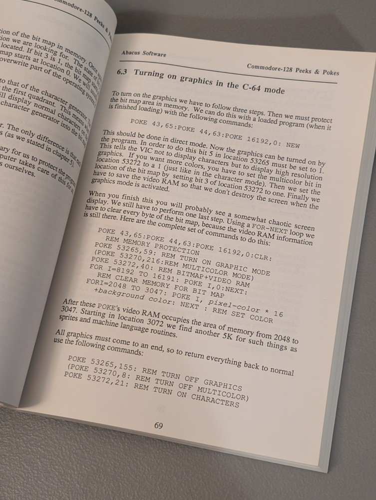 Commodore 128 Peeks & Pokes - Unlock Secrets (1986 Abacus C-128 Guide #7)