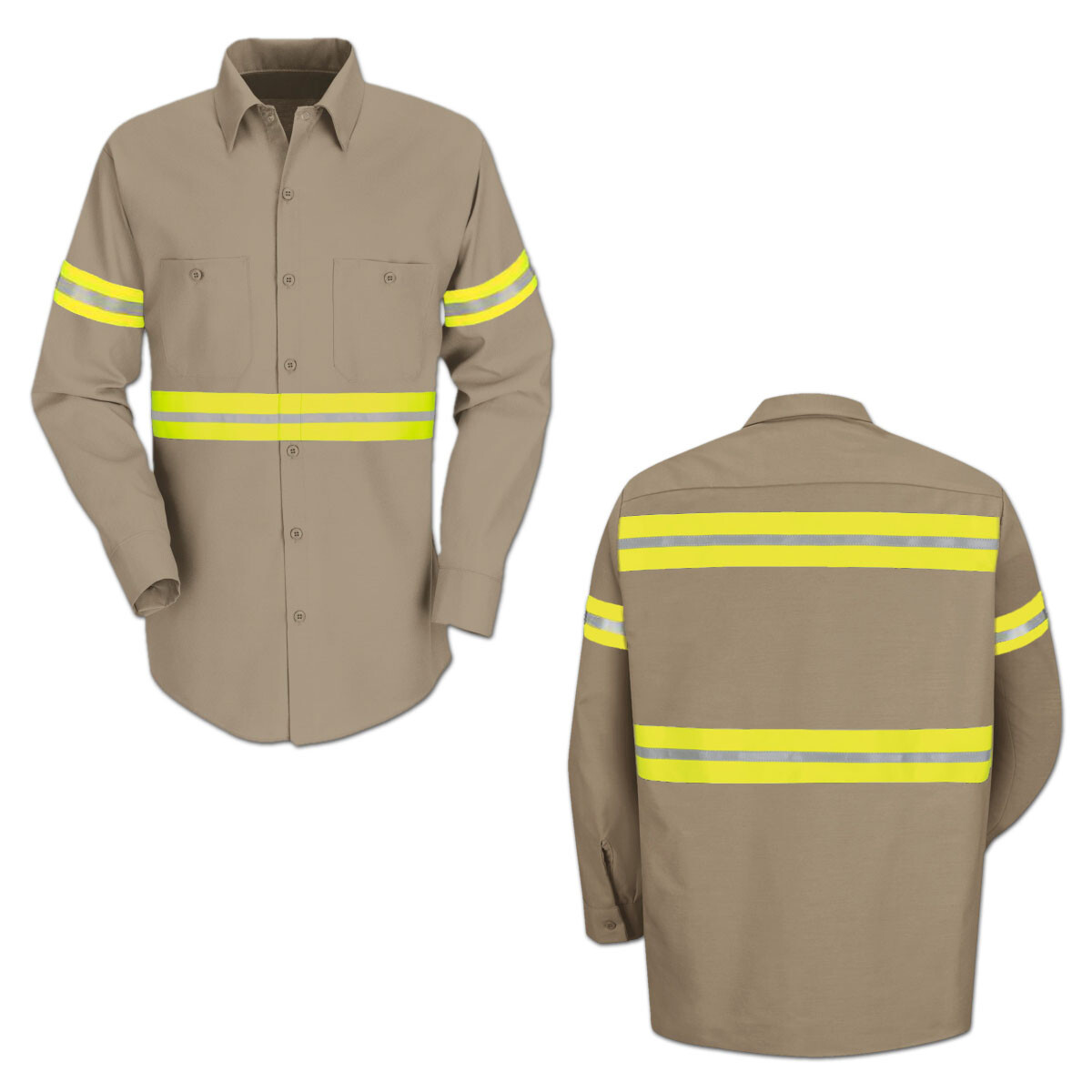 Red Kap Hi Vis Reflective Work Towing Uniform Shirt LS