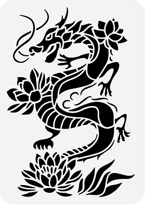 7"x10" Clear Plastic Stencil - Dragon (ME281)*