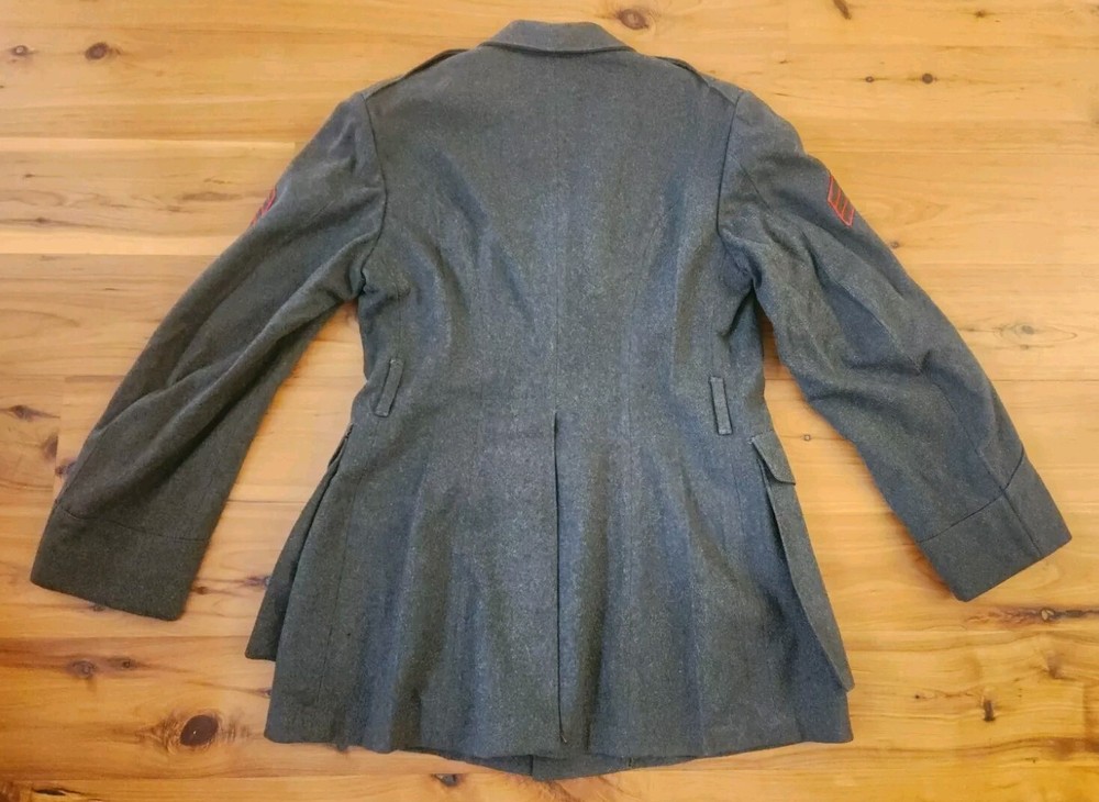 1950s USMC Sergeant Uniform, Green Wool Jacket/Pants/Belt, EUC