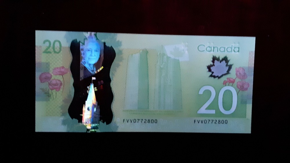 One NEW 2012 UNC Canadian Polymer $20 Banknote