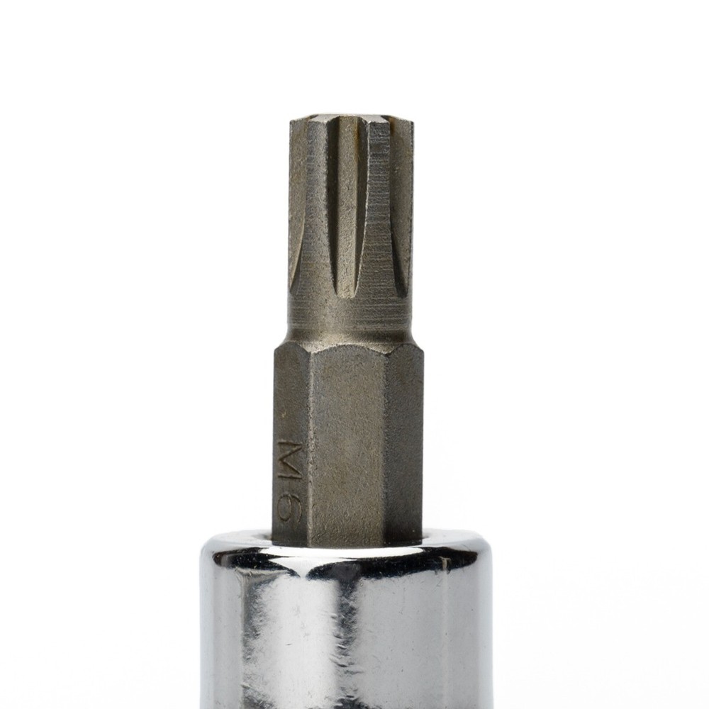 Genius Tools 3/8" Dr. M6 Ribe Bit Socket, 50mmL - 308+9006