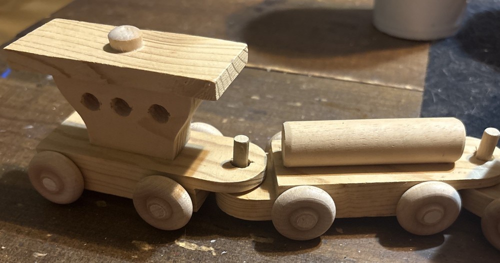 Handmade Wooden Train Five Piece