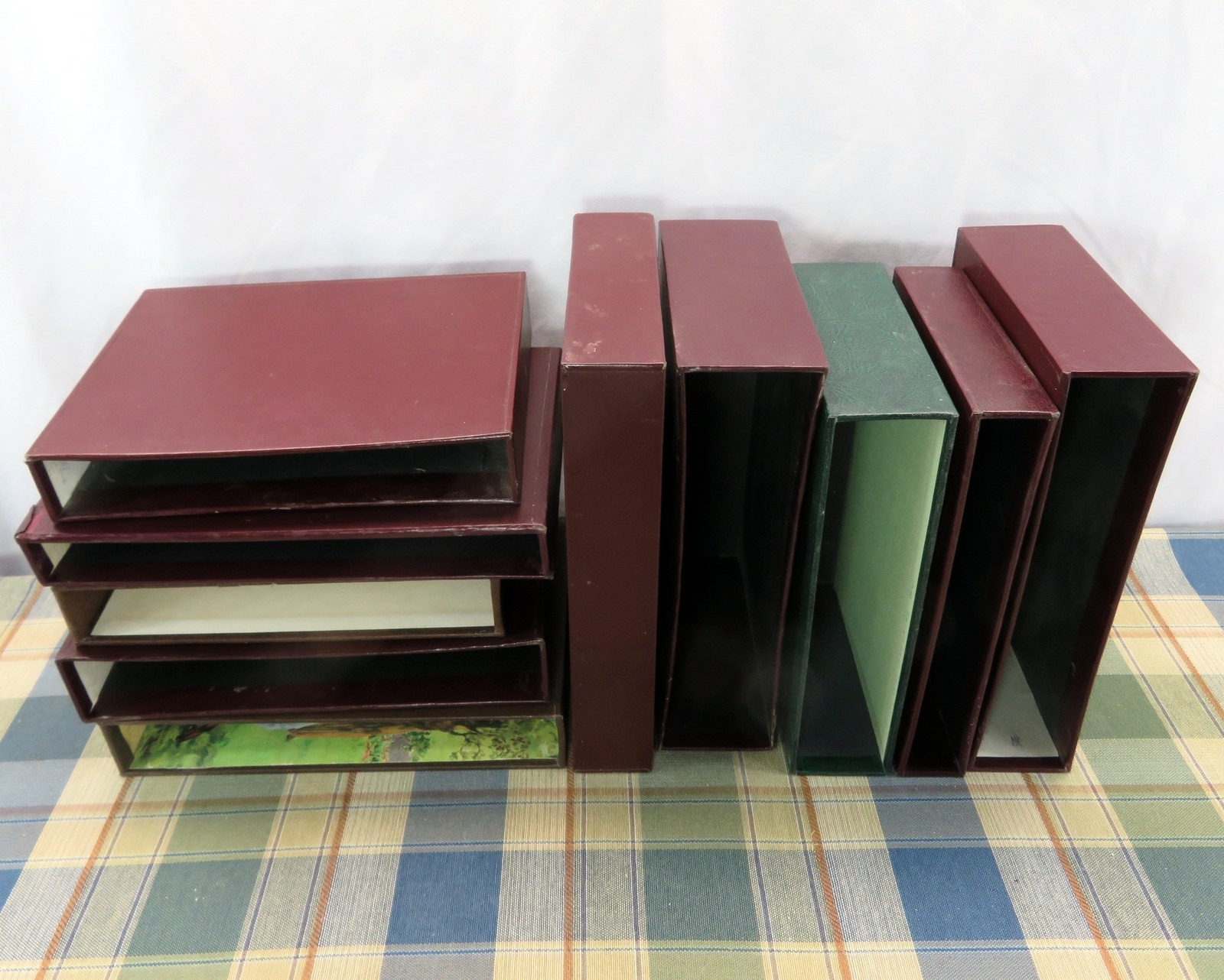Old Book Slipcovers, Medium Junk Journal Boxes 3-Pack 6×10 upcycled book covers
