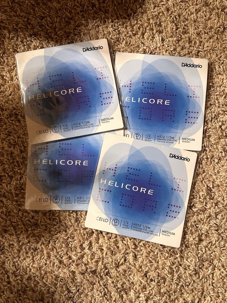 D'Addario Helicore Cello String Set 1/2, Medium Tension