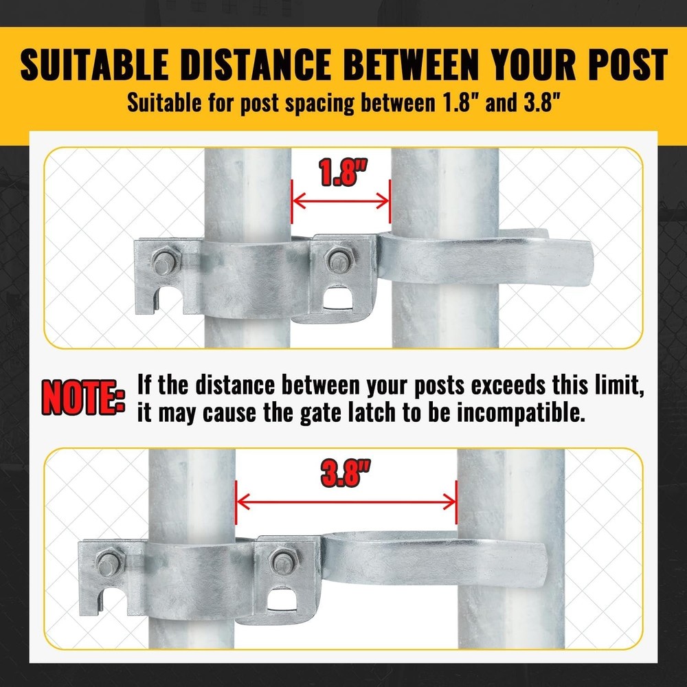 Secure Hot-Dip Galvanized Chain Link Gate Latch with Padlock Access - 1 PCS