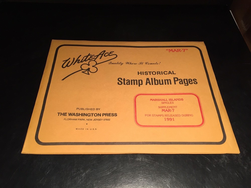 New White Ace Stamp Supplement Pages Marshall Islands MAR-7 -1991