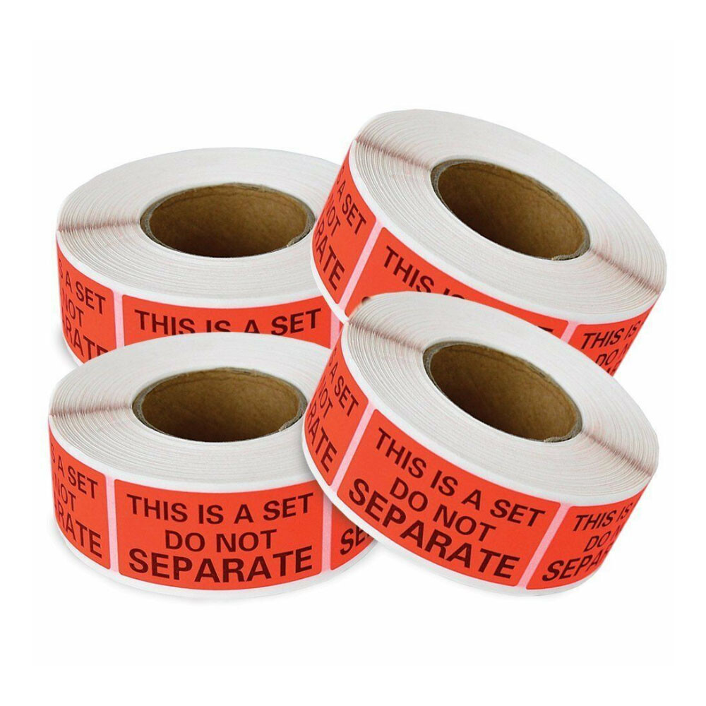 Packaging Label 1"x2" Red Warning Stickers "This Is a Set Do Not Separate Labels