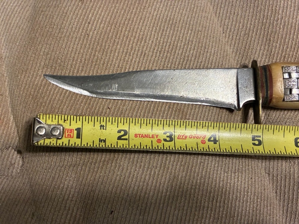 Solingen Germany Stag Handle Fixed Blade Hunting Knife (5056)