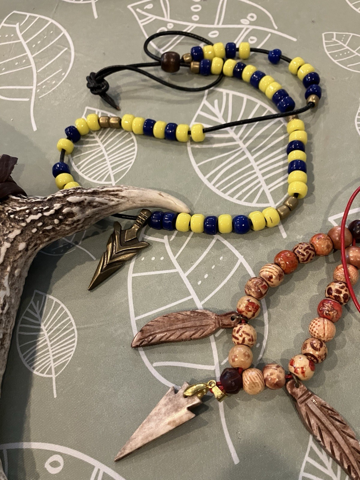 Flint Knapped Stone Arrowhead Blade W/ Antler Handle Knife 8.”inch & EXTRAS