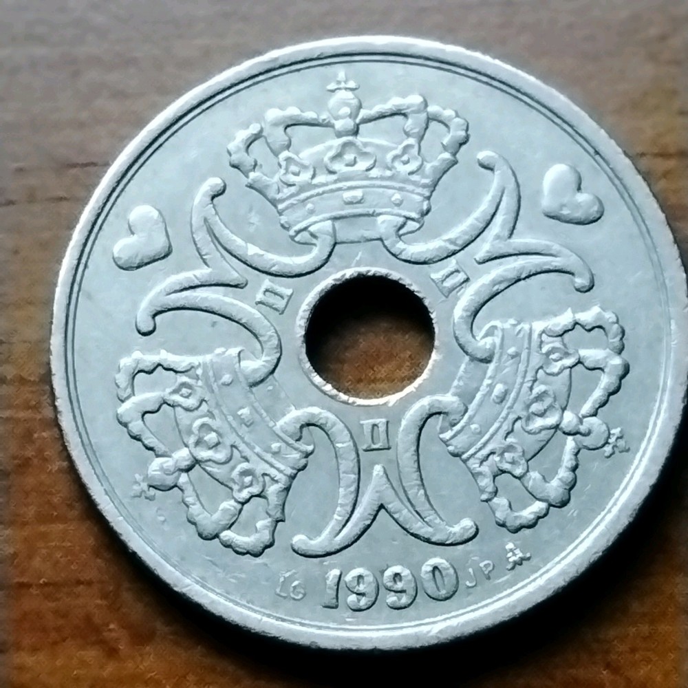 1990 Denmark Five Kroner Coin